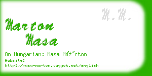 marton masa business card